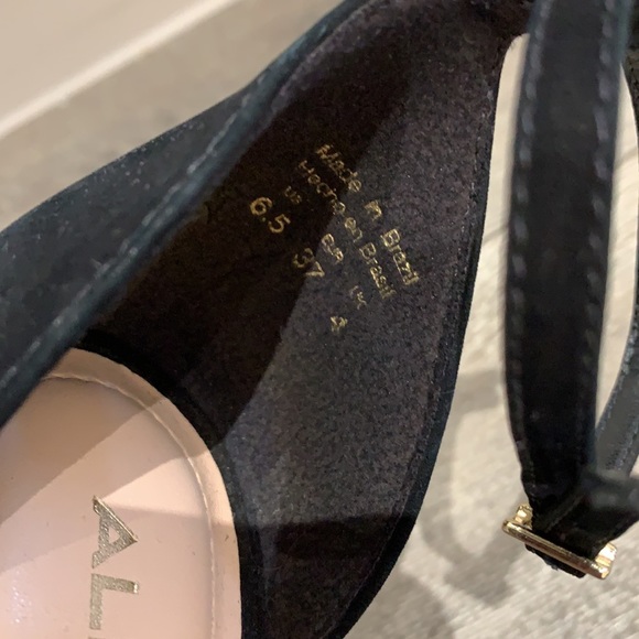 Aldo Black Suede Open Toe Heels - Picture 4 of 8